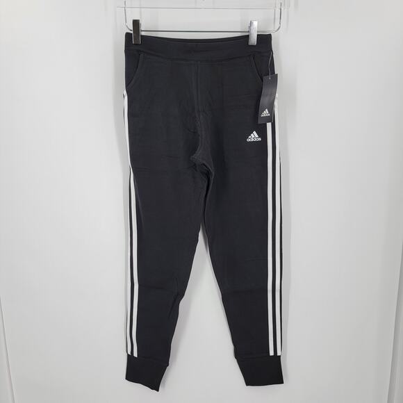 Adidas Joggers Girls XL 16 Slim Fit Cotton 3 Stripe Logo Pockets Style AK4832 - Picture 1 of 7